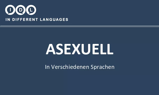 Asexuell in verschiedenen sprachen - Bild