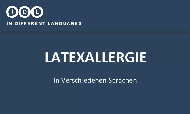 Latexallergie in verschiedenen sprachen - Bild