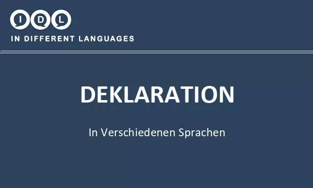 Deklaration in verschiedenen sprachen - Bild