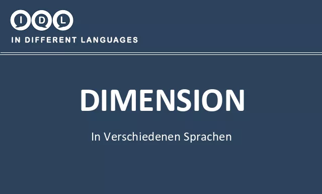 Dimension in verschiedenen sprachen - Bild