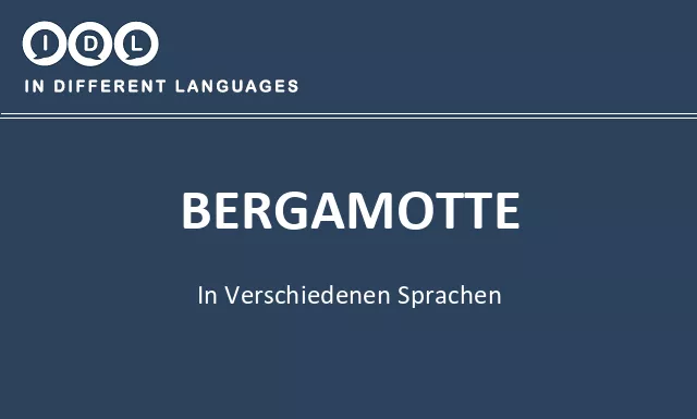 Bergamotte in verschiedenen sprachen - Bild