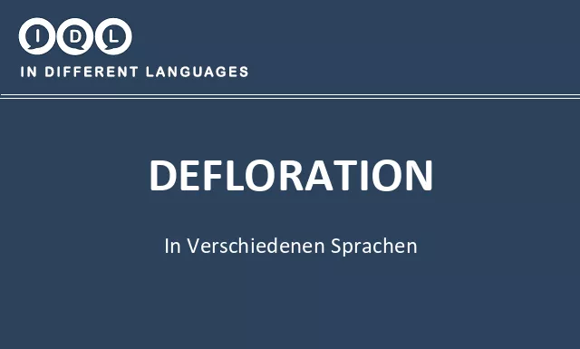 Defloration in verschiedenen sprachen - Bild