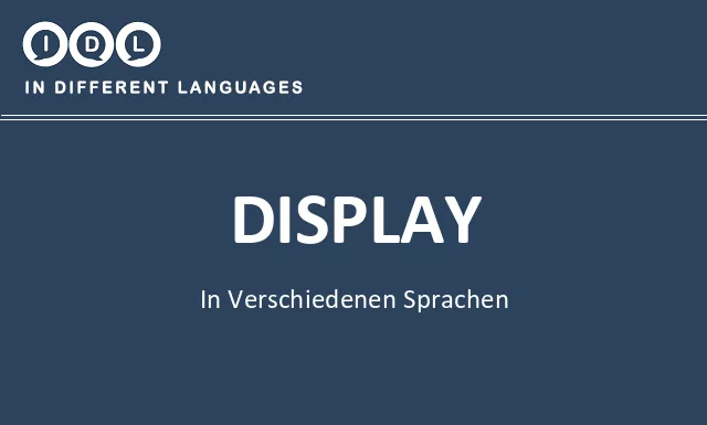 Display in verschiedenen sprachen - Bild