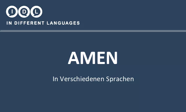 Amen in verschiedenen sprachen - Bild