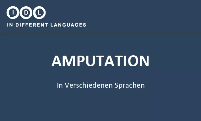 Amputation in verschiedenen sprachen - Bild