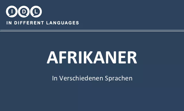 Afrikaner in verschiedenen sprachen - Bild