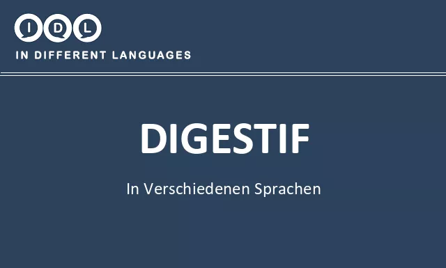 Digestif in verschiedenen sprachen - Bild