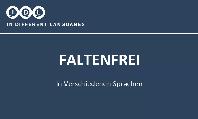 Faltenfrei in verschiedenen sprachen - Bild
