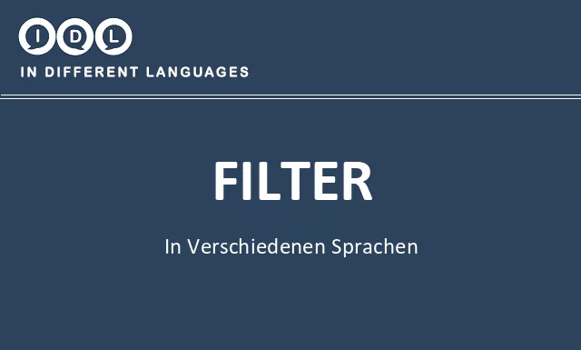Filter in verschiedenen sprachen - Bild