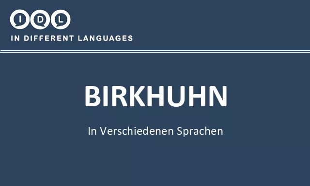 Birkhuhn in verschiedenen sprachen - Bild