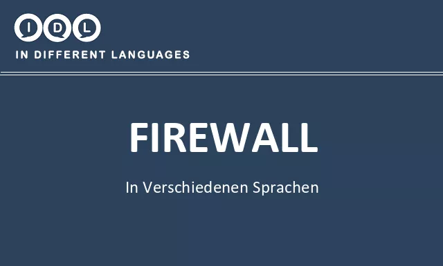 Firewall in verschiedenen sprachen - Bild