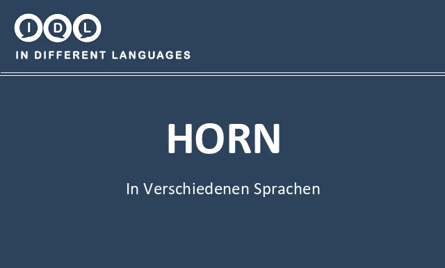 Horn in verschiedenen sprachen - Bild