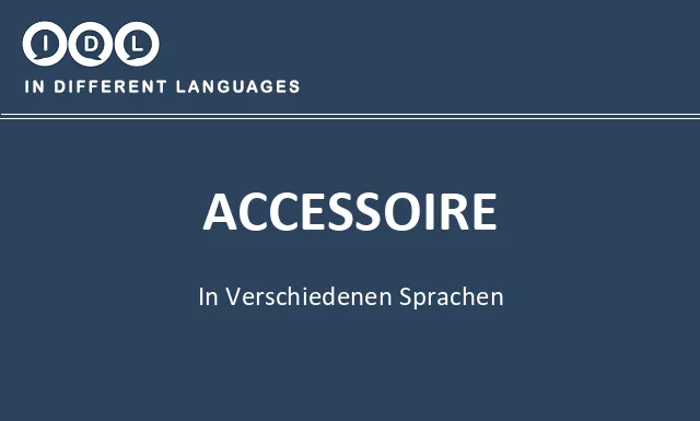 Accessoire in verschiedenen sprachen - Bild