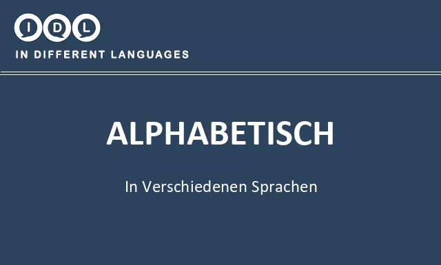 Alphabetisch in verschiedenen sprachen - Bild
