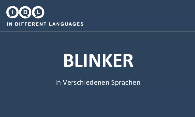Blinker in verschiedenen sprachen - Bild