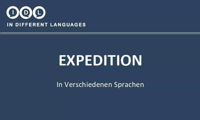 Expedition in verschiedenen sprachen - Bild