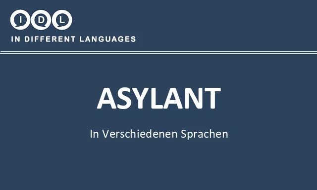 Asylant in verschiedenen sprachen - Bild