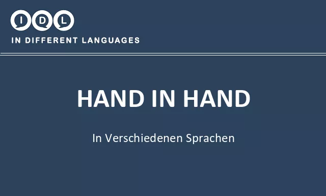 Hand in hand in verschiedenen sprachen - Bild