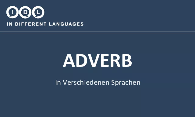 Adverb in verschiedenen sprachen - Bild