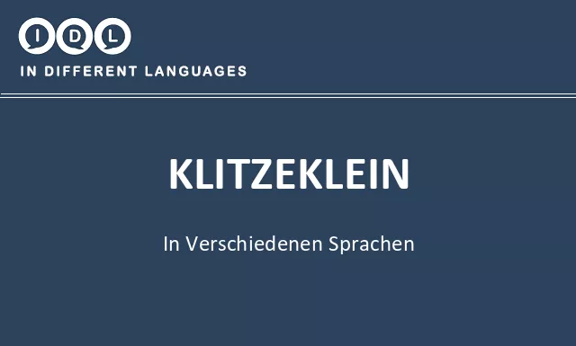Klitzeklein in verschiedenen sprachen - Bild