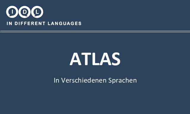 Atlas in verschiedenen sprachen - Bild