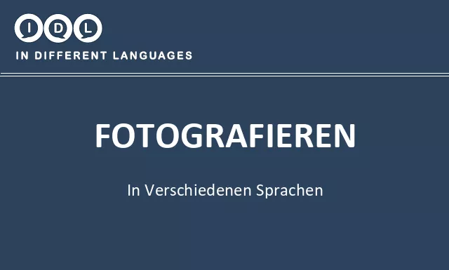 Fotografieren in verschiedenen sprachen - Bild