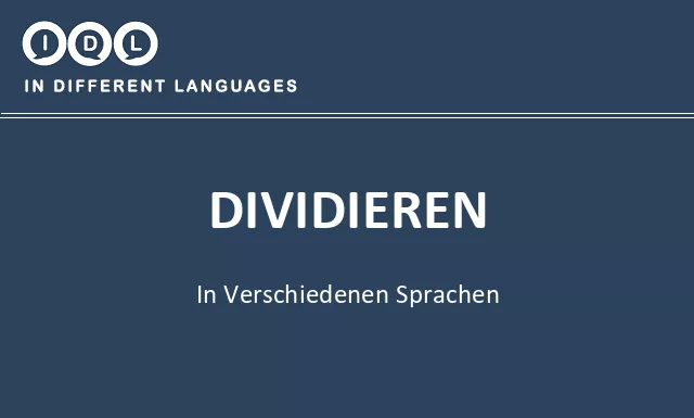 Dividieren in verschiedenen sprachen - Bild