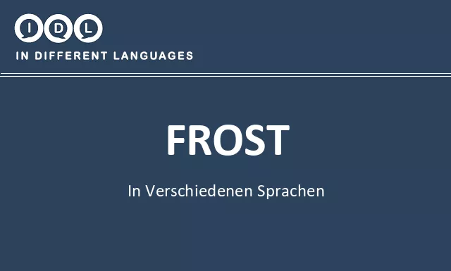 Frost in verschiedenen sprachen - Bild