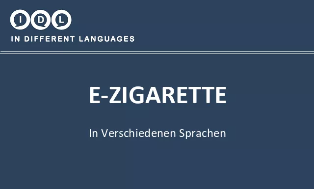 E-zigarette in verschiedenen sprachen - Bild