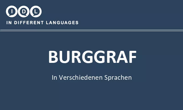 Burggraf in verschiedenen sprachen - Bild