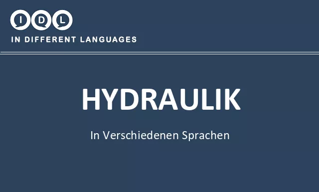 Hydraulik in verschiedenen sprachen - Bild