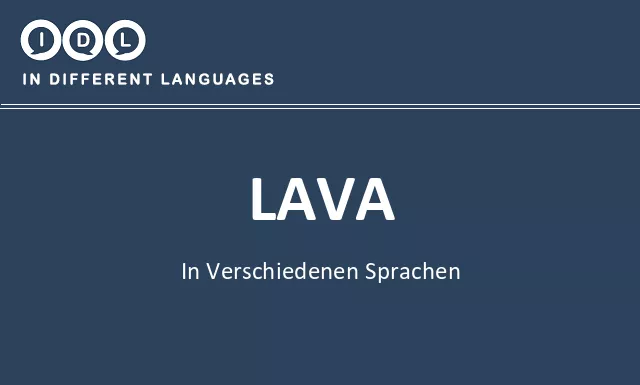 Lava in verschiedenen sprachen - Bild