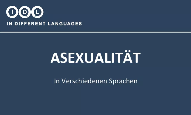 Asexualität in verschiedenen sprachen - Bild