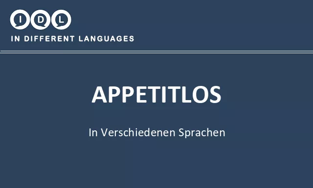 Appetitlos in verschiedenen sprachen - Bild