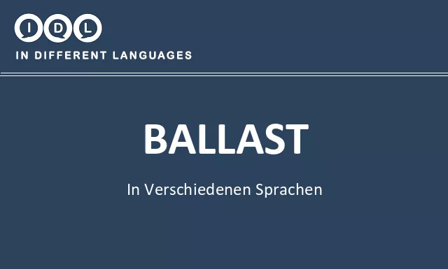 Ballast in verschiedenen sprachen - Bild
