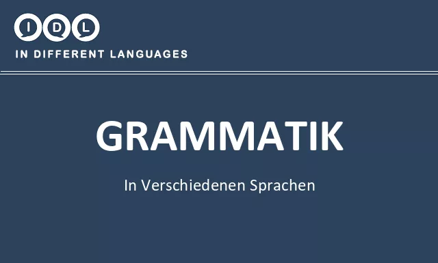 Grammatik in verschiedenen sprachen - Bild