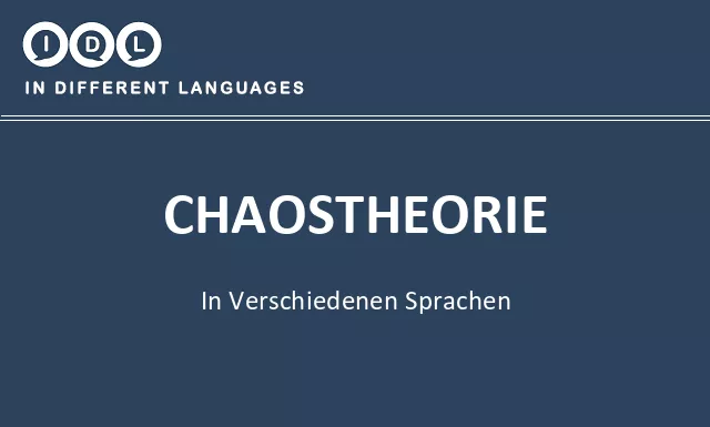 Chaostheorie in verschiedenen sprachen - Bild