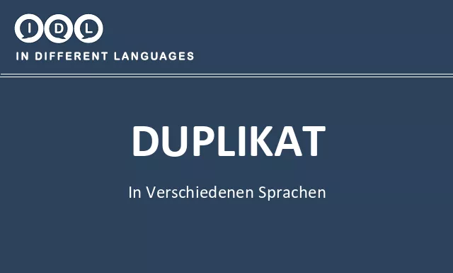 Duplikat in verschiedenen sprachen - Bild