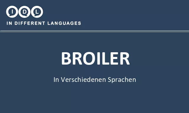 Broiler in verschiedenen sprachen - Bild