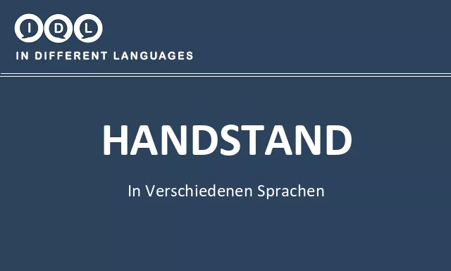 Handstand in verschiedenen sprachen - Bild