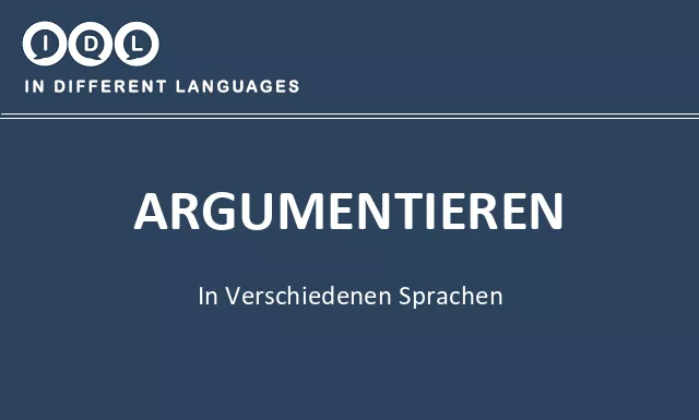 Argumentieren in verschiedenen sprachen - Bild