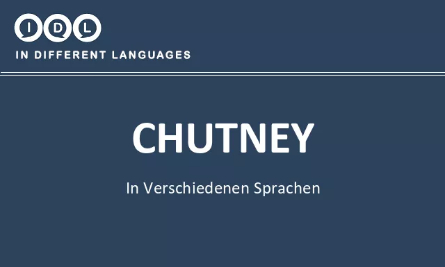 Chutney in verschiedenen sprachen - Bild