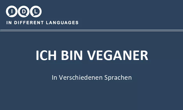 Ich bin veganer in verschiedenen sprachen - Bild