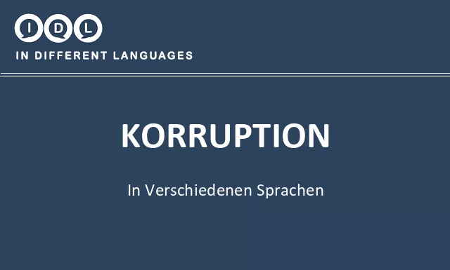 Korruption in verschiedenen sprachen - Bild