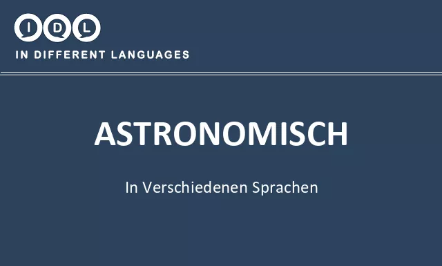 Astronomisch in verschiedenen sprachen - Bild