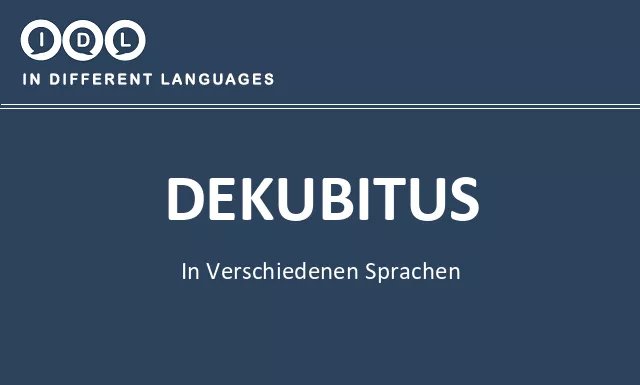 Dekubitus in verschiedenen sprachen - Bild