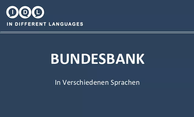 Bundesbank in verschiedenen sprachen - Bild