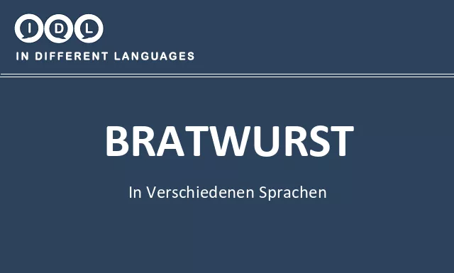 Bratwurst in verschiedenen sprachen - Bild