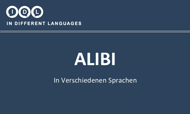 Alibi in verschiedenen sprachen - Bild