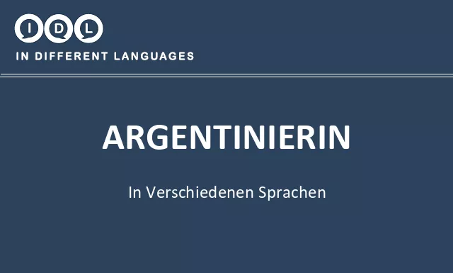 Argentinierin in verschiedenen sprachen - Bild